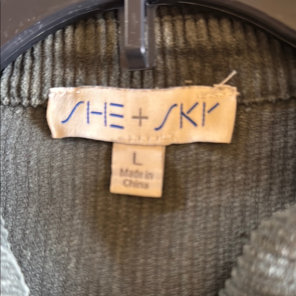 Women's Green Corduroy Jacket - Picture 3 of 3